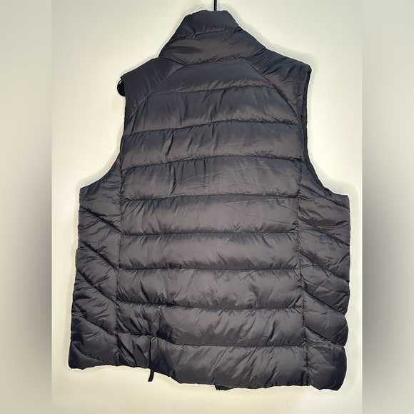 SOLD | Nicole Miller Asymmetrical Black Quilted Vest w/ Pockets Women’s XXL Plus - Picture 4 of 8
